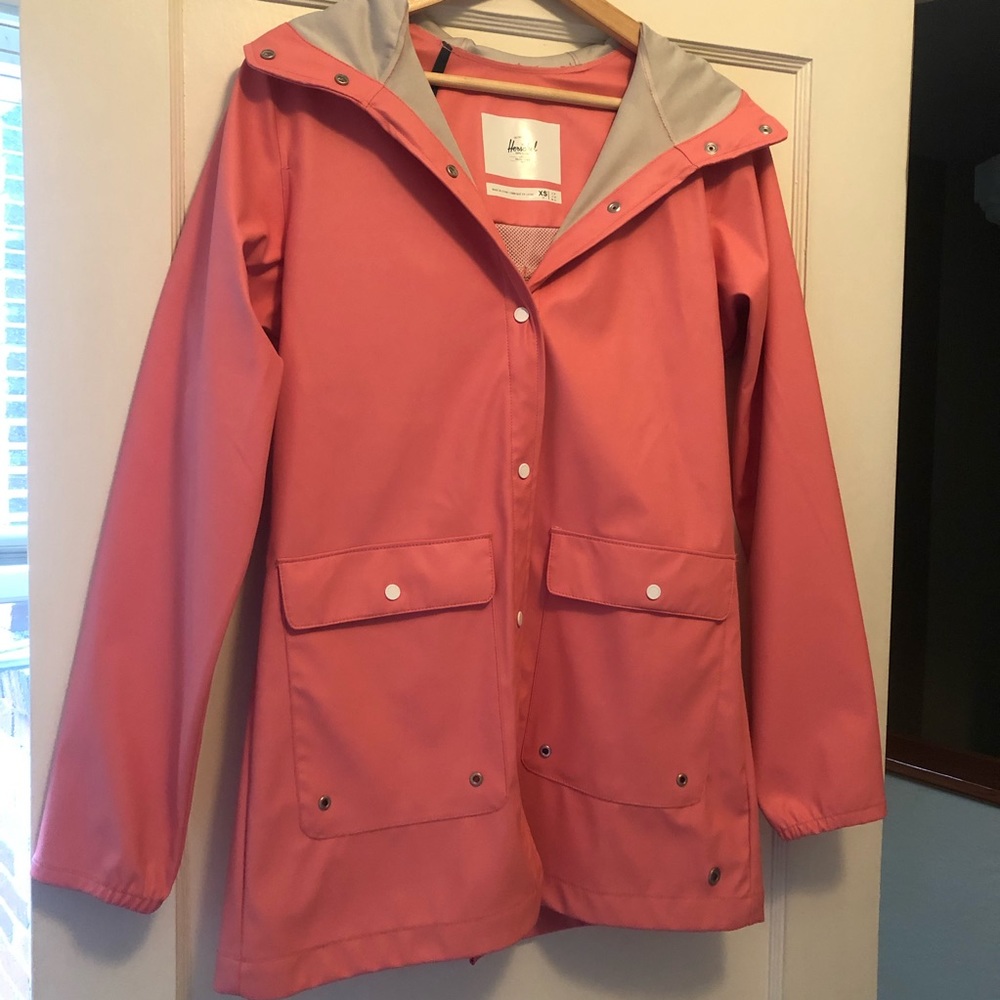 NWOT Herschel Supply Co Classic Pink Rain Coat / Jacket